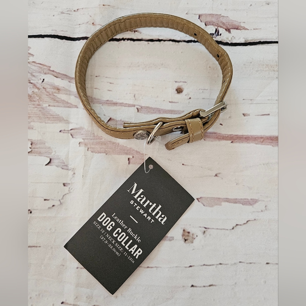 New Martha Stewart Faux Leather Dog Collar